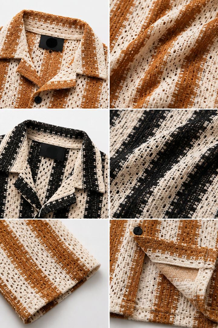 Premium Textured Striped Casual Shirt Stylish Wear