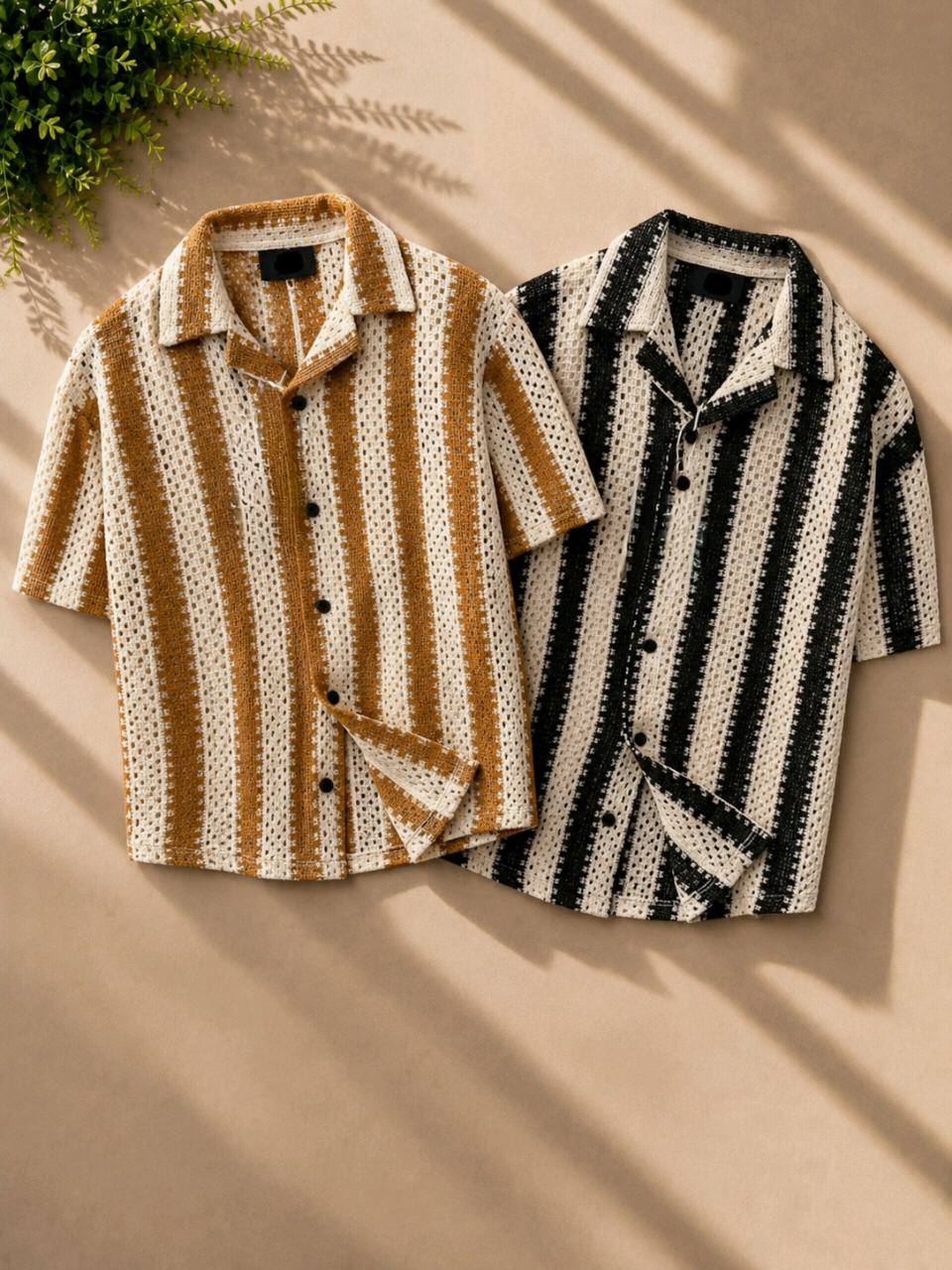 Premium Textured Striped Casual Shirt Stylish Wear